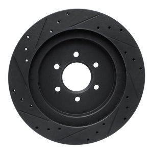Dodge Viper Brake Rotor (1) - Rear Right - R1 Concepts - Drilled & Slotted - Black - `92-`02